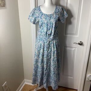 Liz Wear Floral Midi Dress in Blue